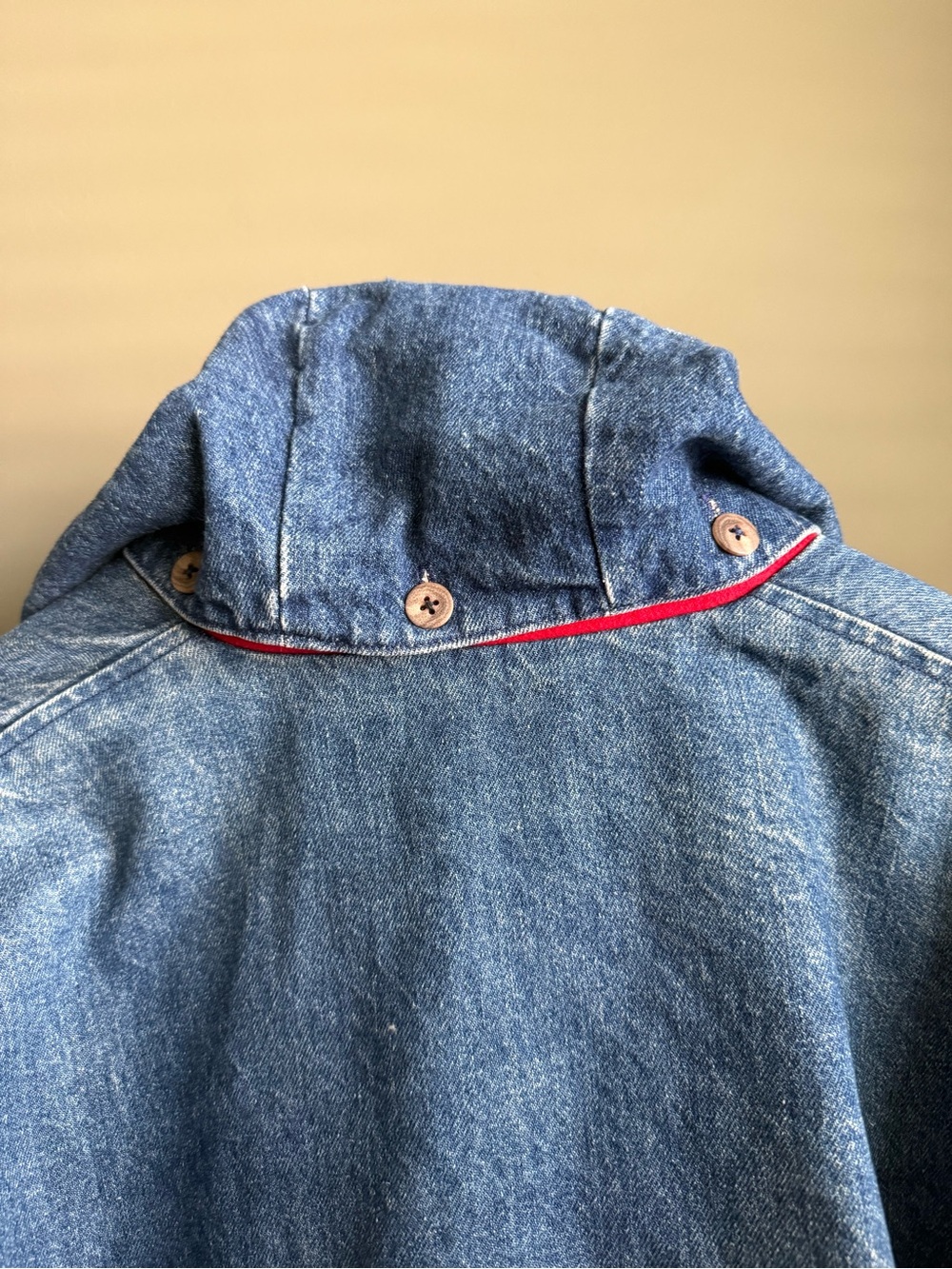 Vintage Polo by Ralph Lauren Denim Jacket with Red Lining - Picture 8 of 12